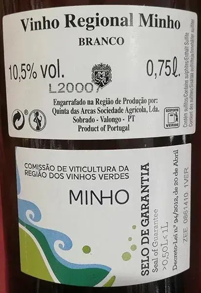 Vino verde "Quinta das Arcas" bianca